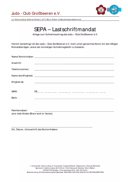Vorschau des SEPA-Lastschriftmandats